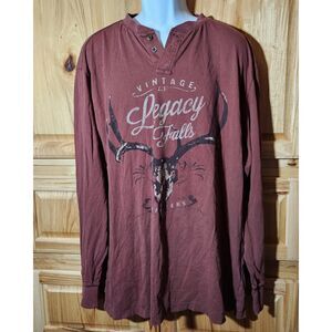 Legacy Falls maroon long sleeve shirt mens XXL